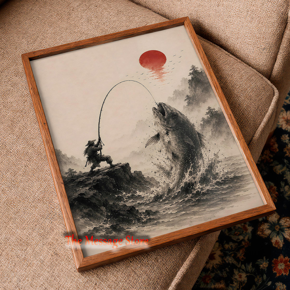 Japanese Samurai Fishing Wall  - Japanese Zen Lifestyle incelemesi ve fiyatı