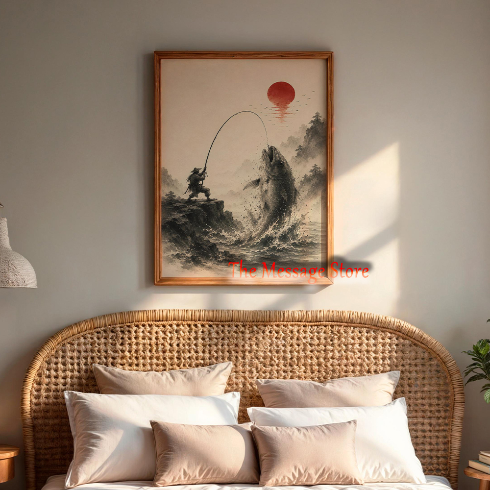 Japanese Samurai Fishing Wall  - Japanese Zen Lifestyle incelemesi ve fiyatı