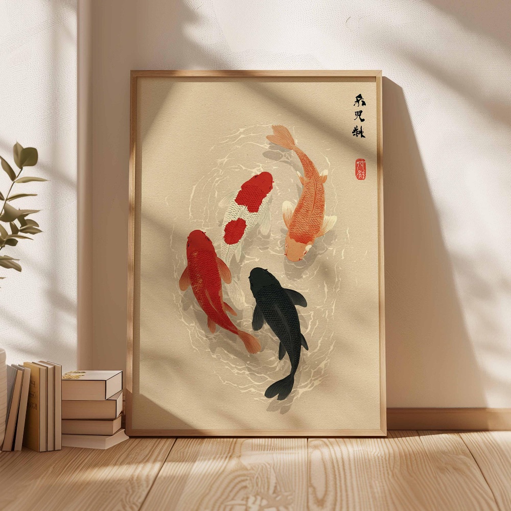 Japanese Koi Fish Posters Red  - Japanese Zen Lifestyle incelemesi ve fiyatı