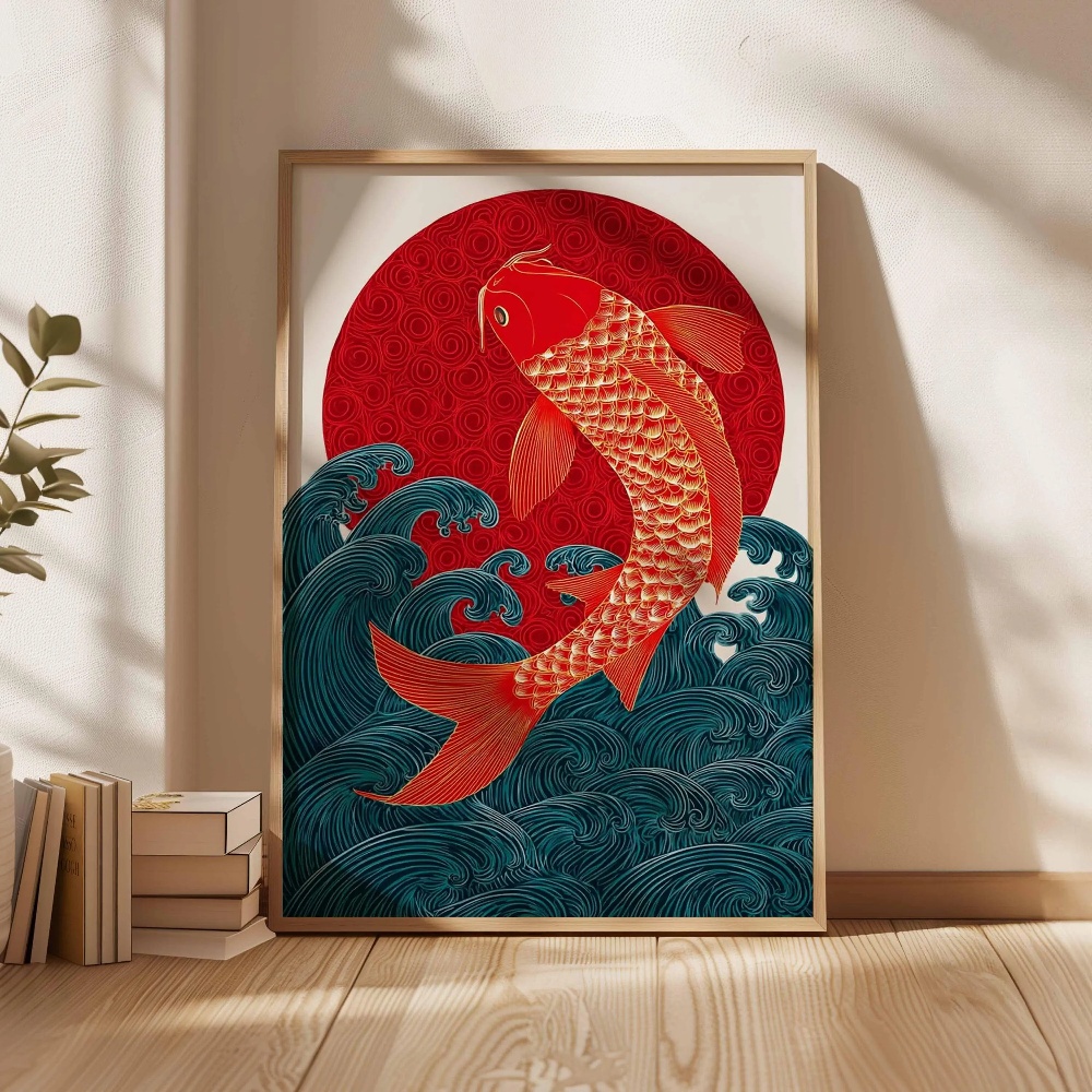 Japanese Koi Fish Posters Red  - Japanese Zen Lifestyle incelemesi ve fiyatı