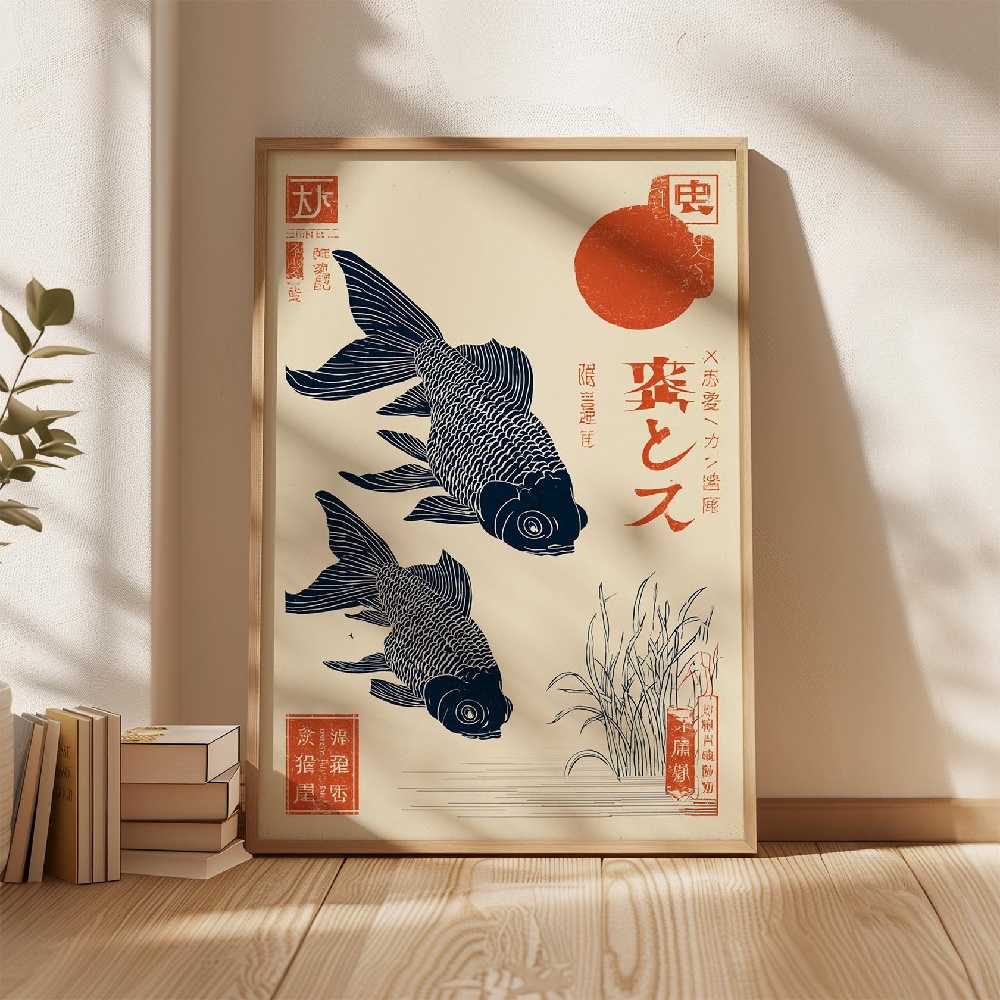 Japanese Koi Fish Posters Red  - Japanese Zen Lifestyle incelemesi ve fiyatı