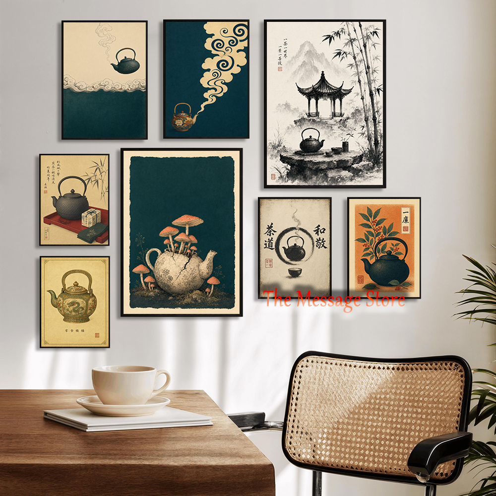 Japanese Teapot Art Minimalist - Japanese Zen Lifestyle incelemesi ve fiyatı