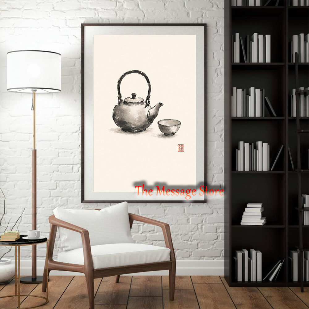 Japanese Teapot Art Minimalist - Japanese Zen Lifestyle incelemesi ve fiyatı