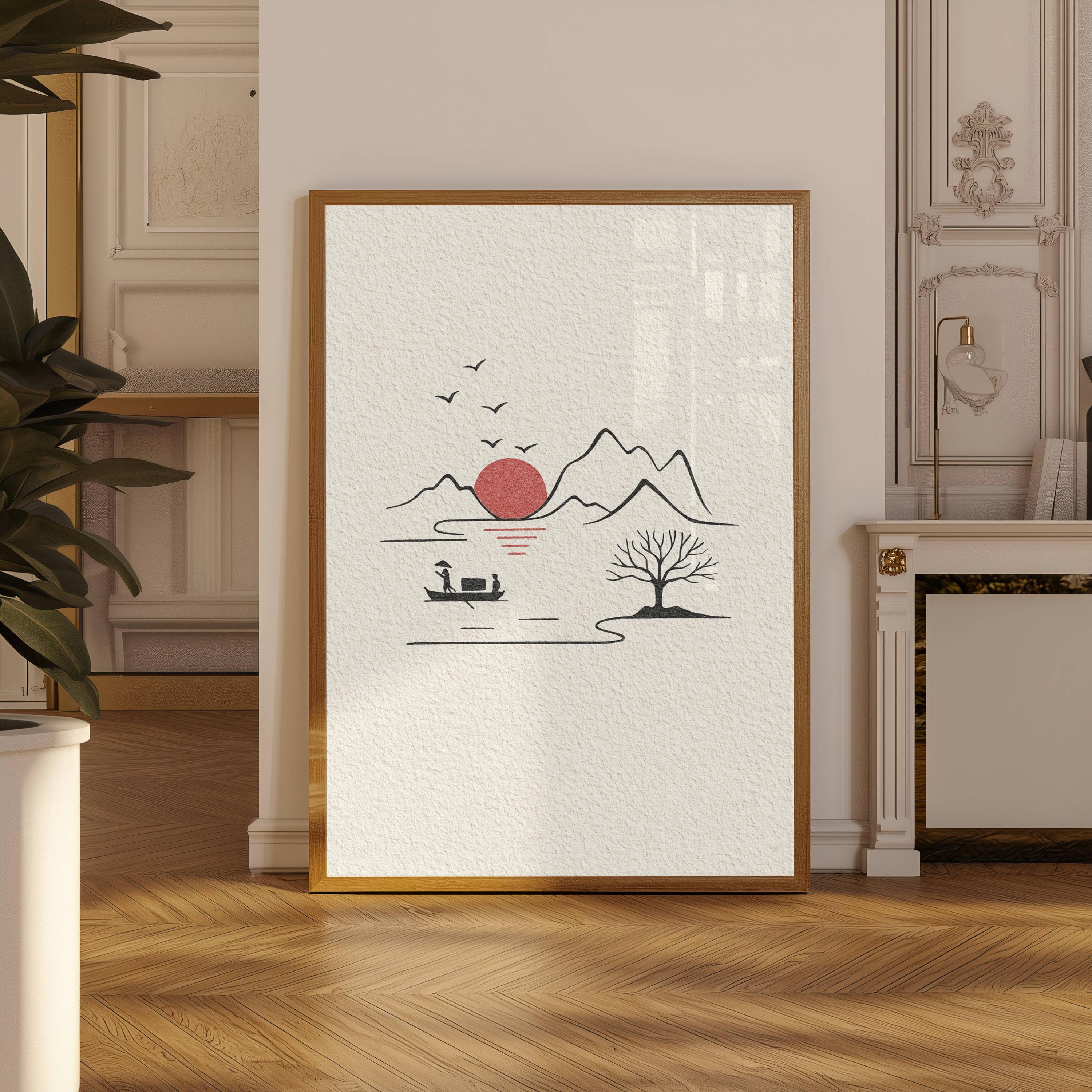 Minimalist Japanese Ink Poster - Japanese Zen Lifestyle incelemesi ve fiyatı