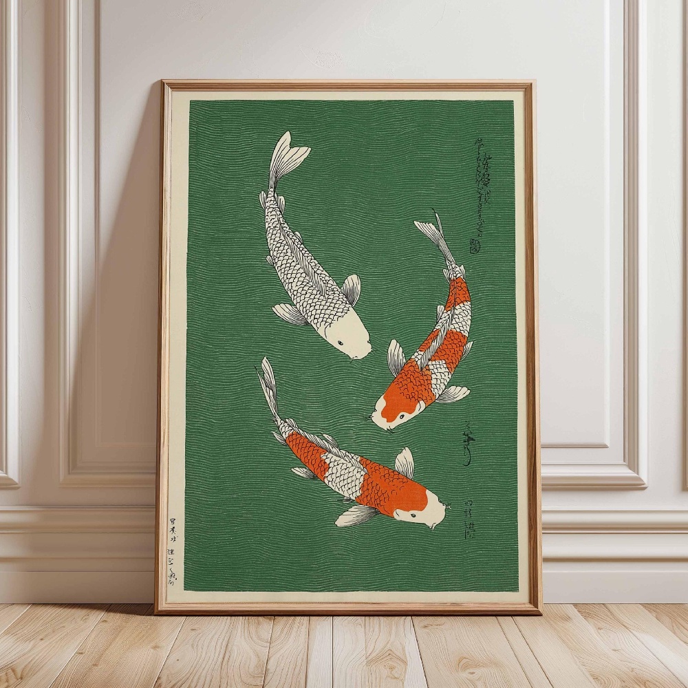 Japanese Koi Fish Poster Gold  - Japanese Zen Lifestyle incelemesi ve fiyatı