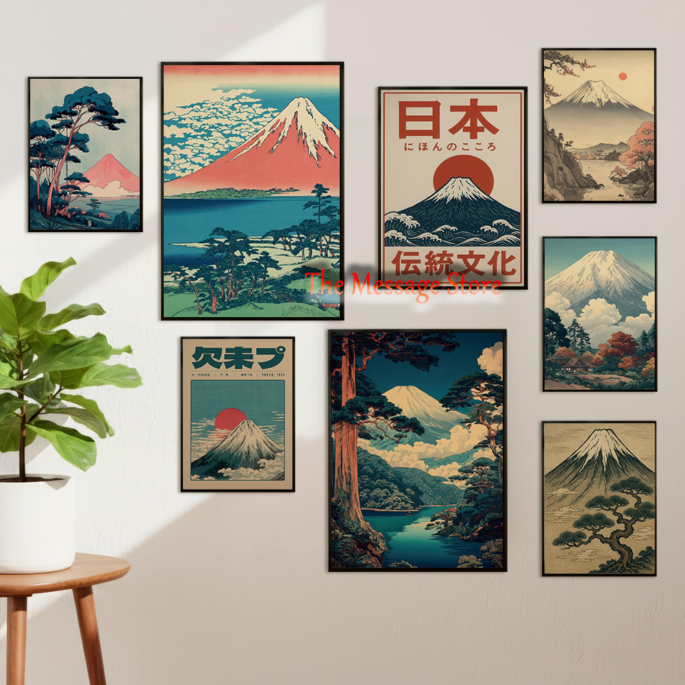 Retro Fuji Japanese Landscape  - Japanese Zen Lifestyle incelemesi ve fiyatı