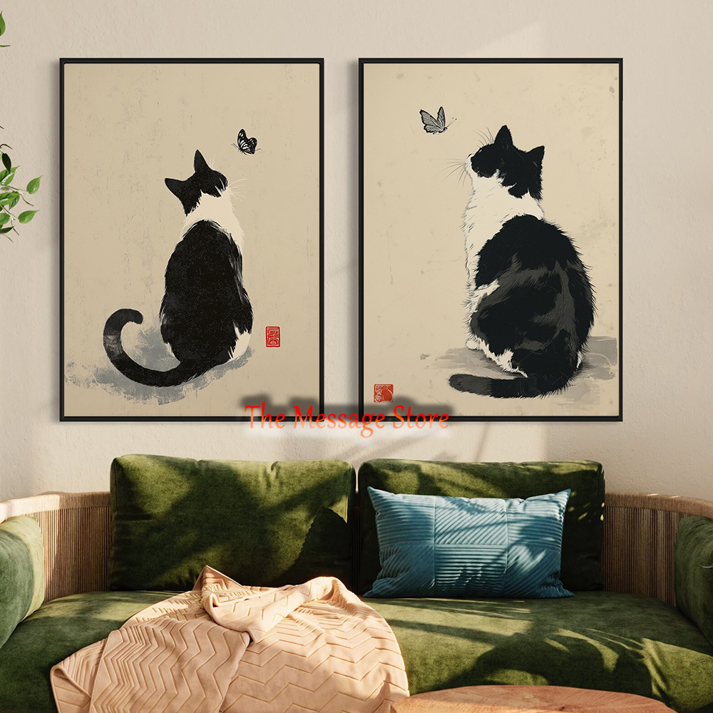 Black Cow Cat Japanese Minimal - Japanese Zen Lifestyle incelemesi ve fiyatı