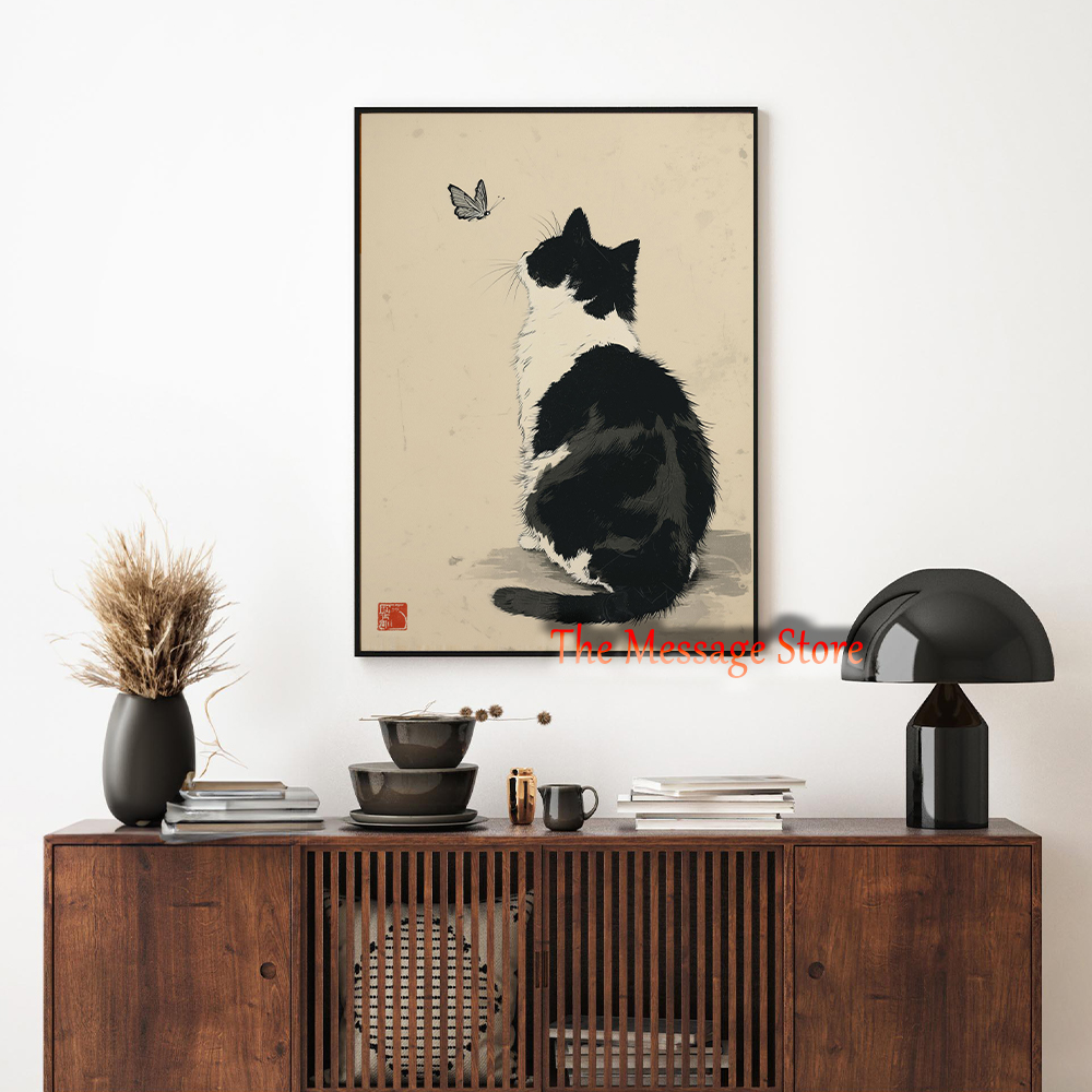 Black Cow Cat Japanese Minimal - Japanese Zen Lifestyle incelemesi ve fiyatı