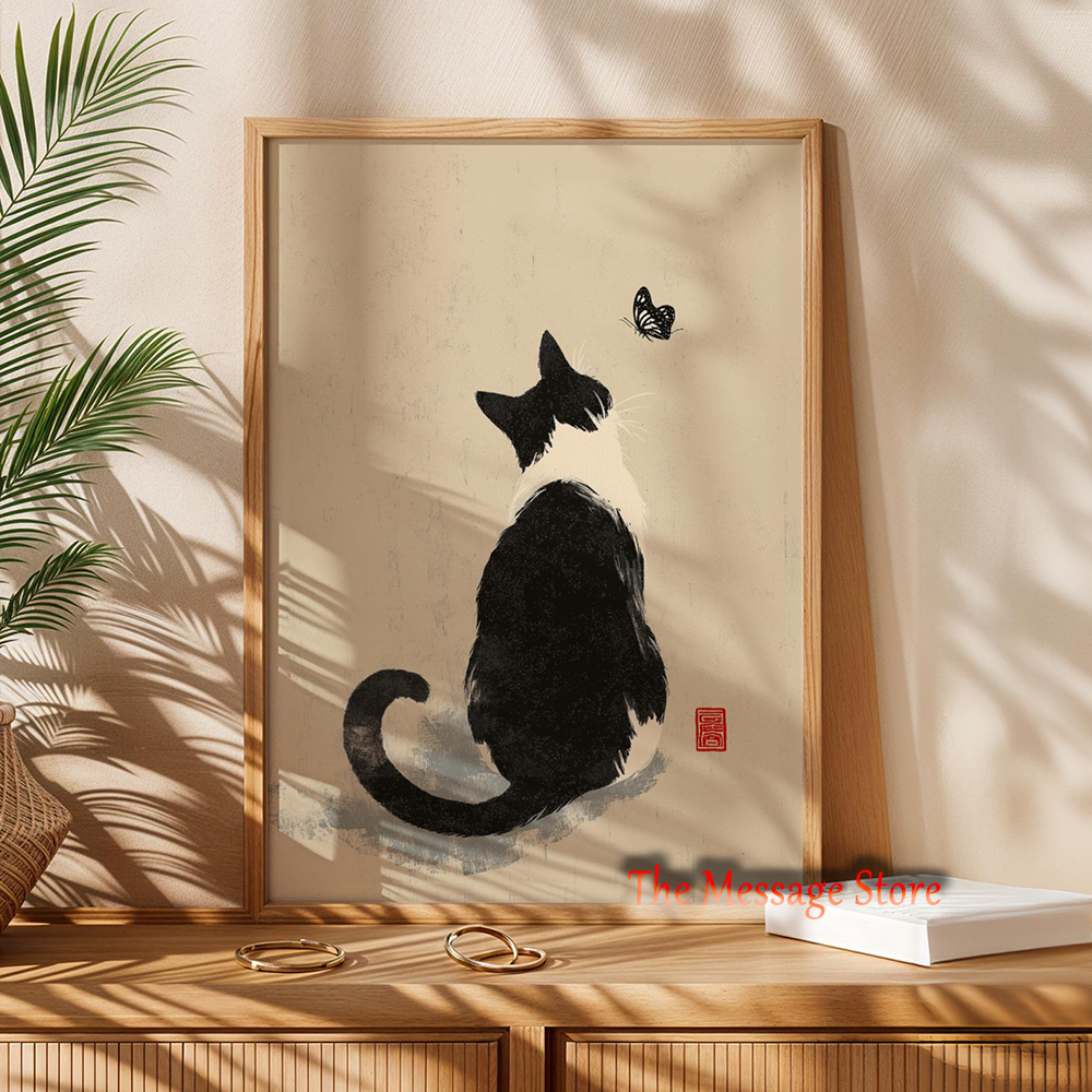 Black Cow Cat Japanese Minimal - Japanese Zen Lifestyle incelemesi ve fiyatı