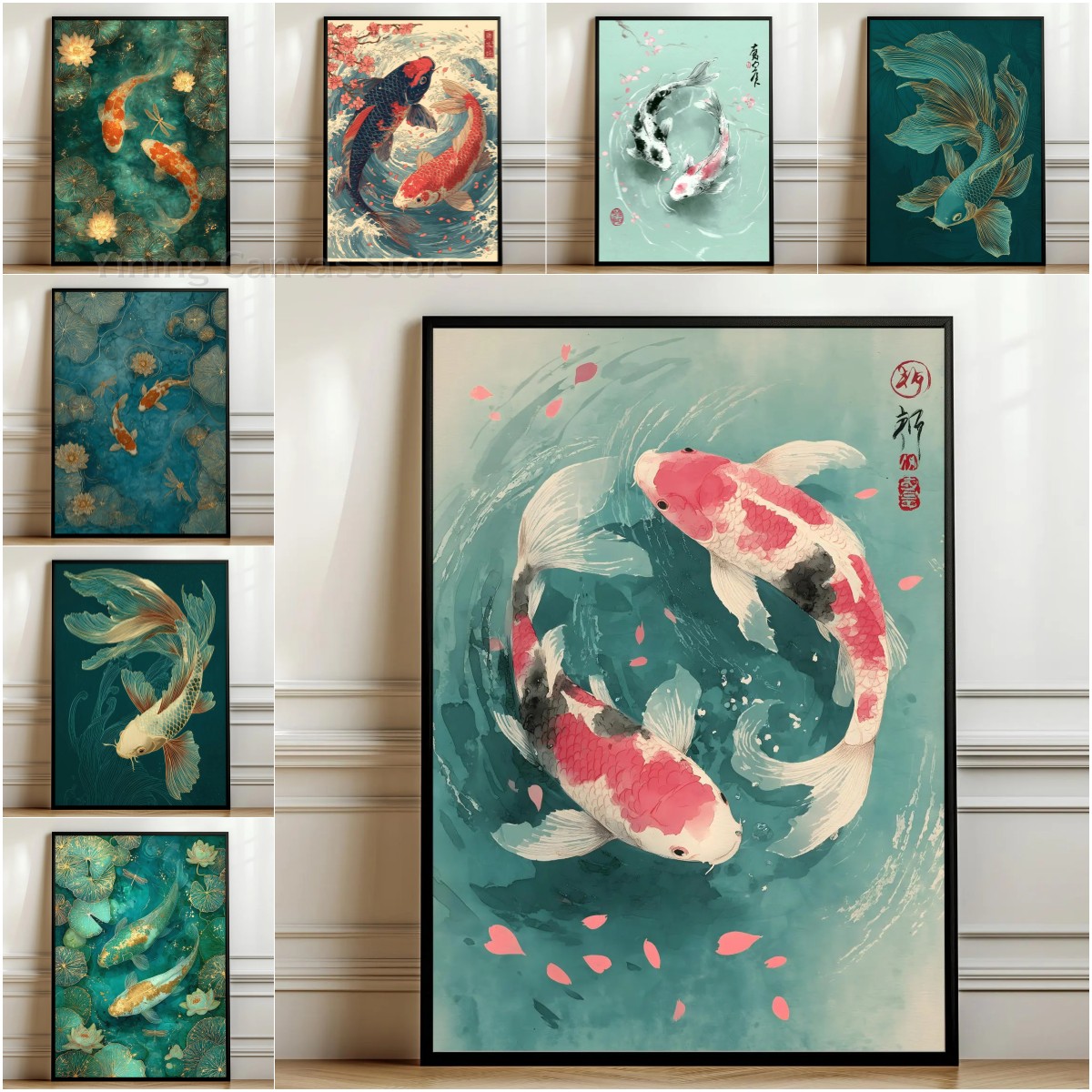 Yin Yang Koi Poster, Koi Fish  - Japanese Zen Lifestyle incelemesi ve fiyatı