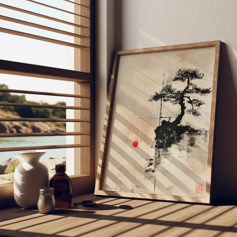 Japanese Ink Style Zen Bonzai  - Japanese Zen Lifestyle incelemesi ve fiyatı