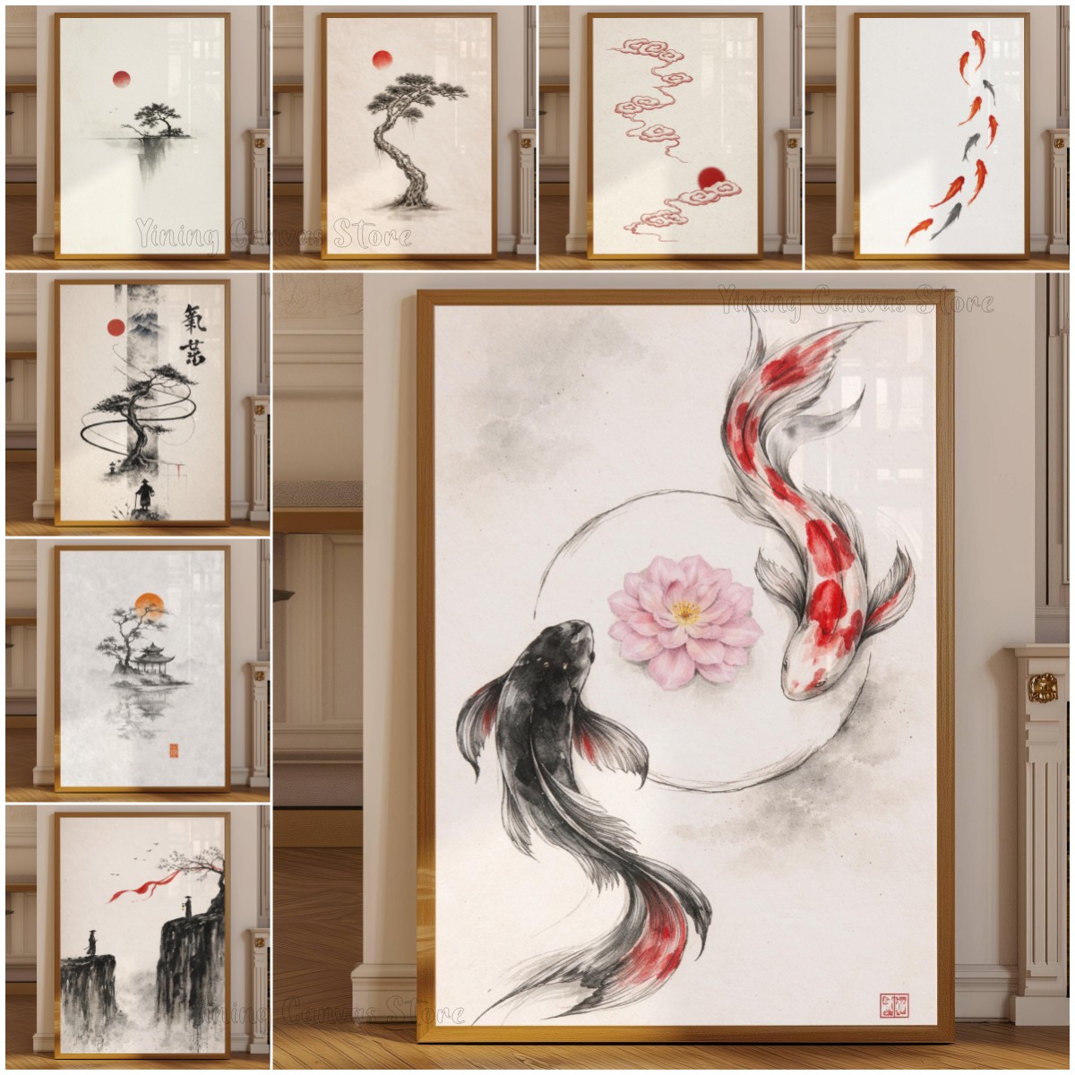 Japanese Ink Wash Landscape Po - Japanese Zen Lifestyle incelemesi ve fiyatı